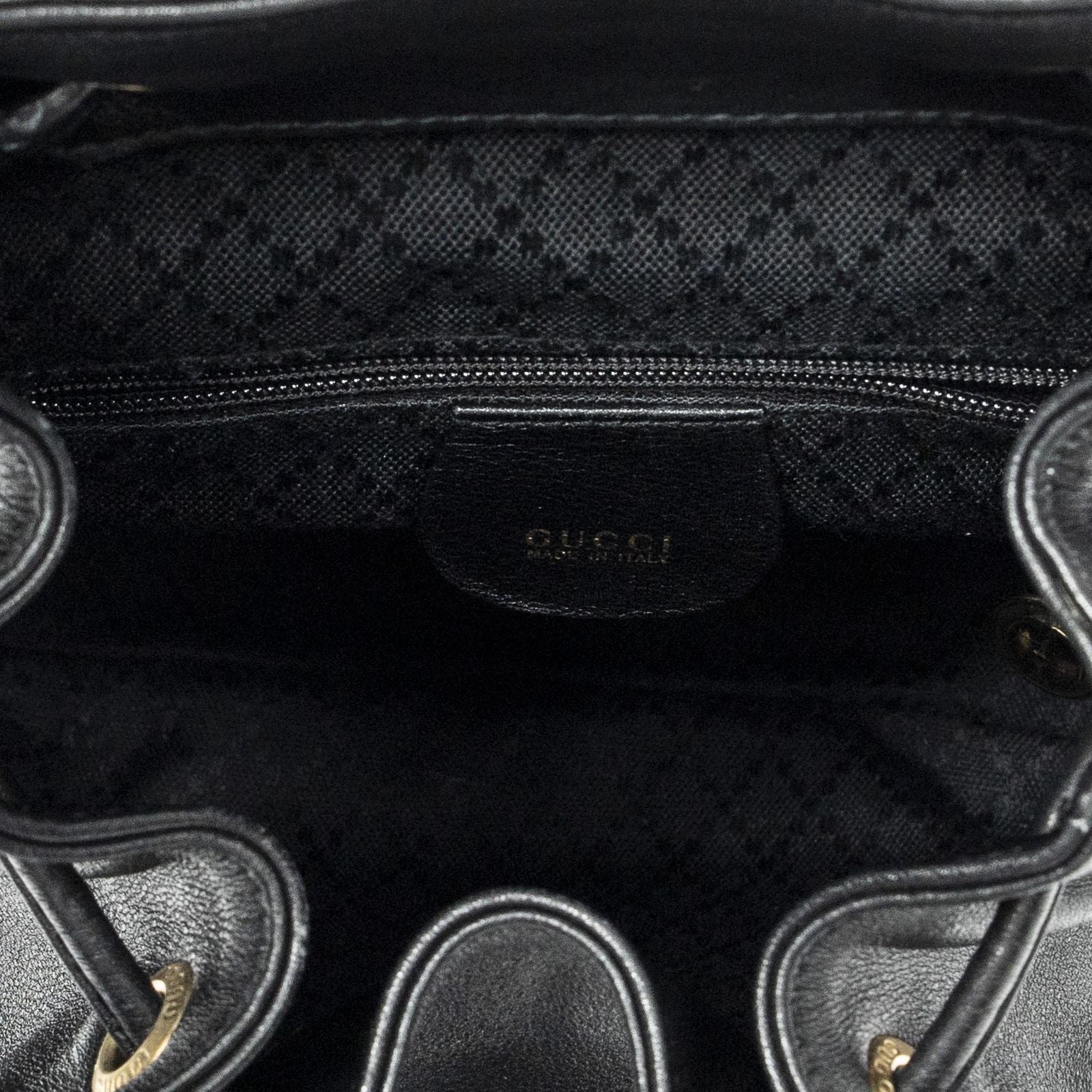 Gucci Mini Bamboo Backpack Black Calfskin Leather