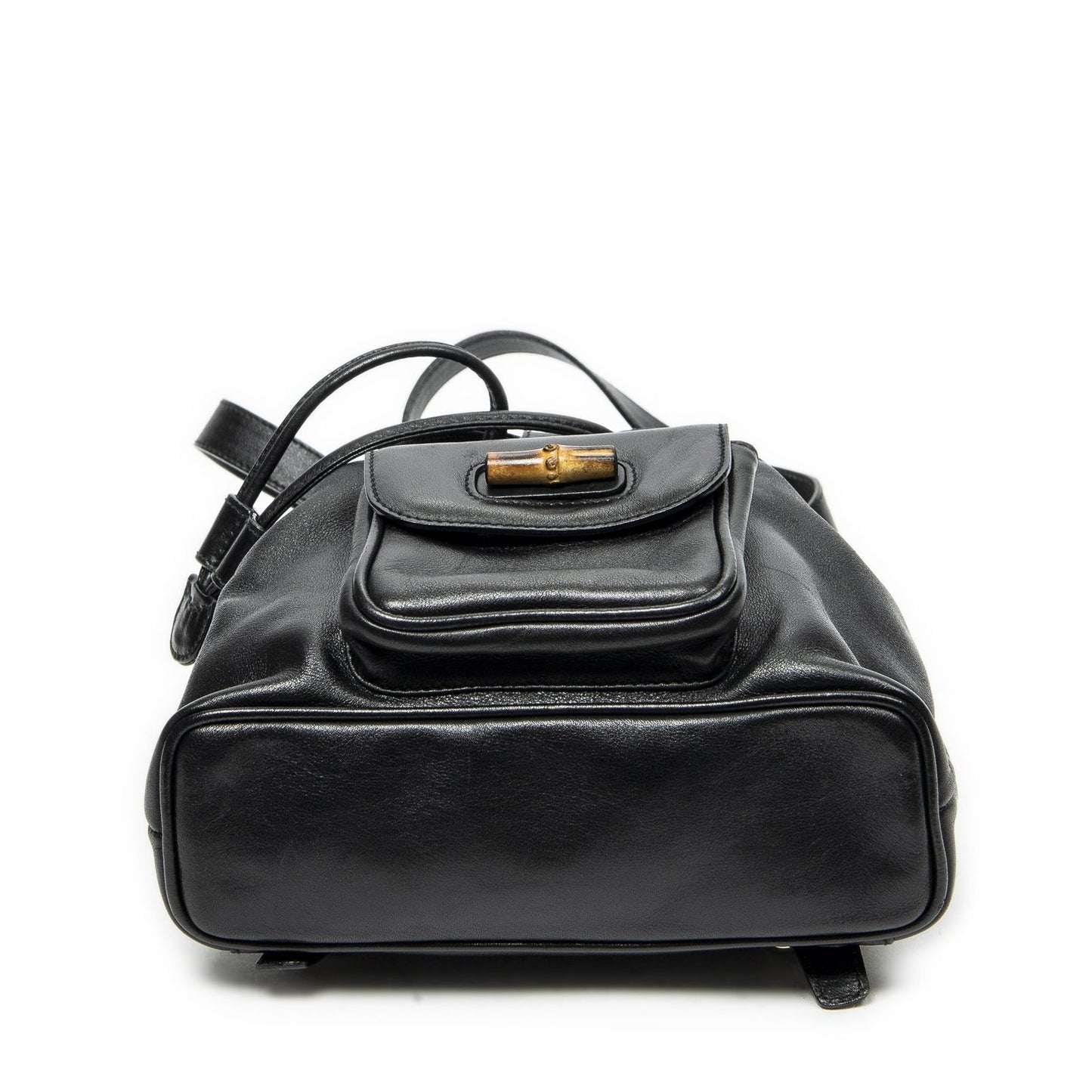 Gucci Mini Bamboo Backpack Black Calfskin Leather