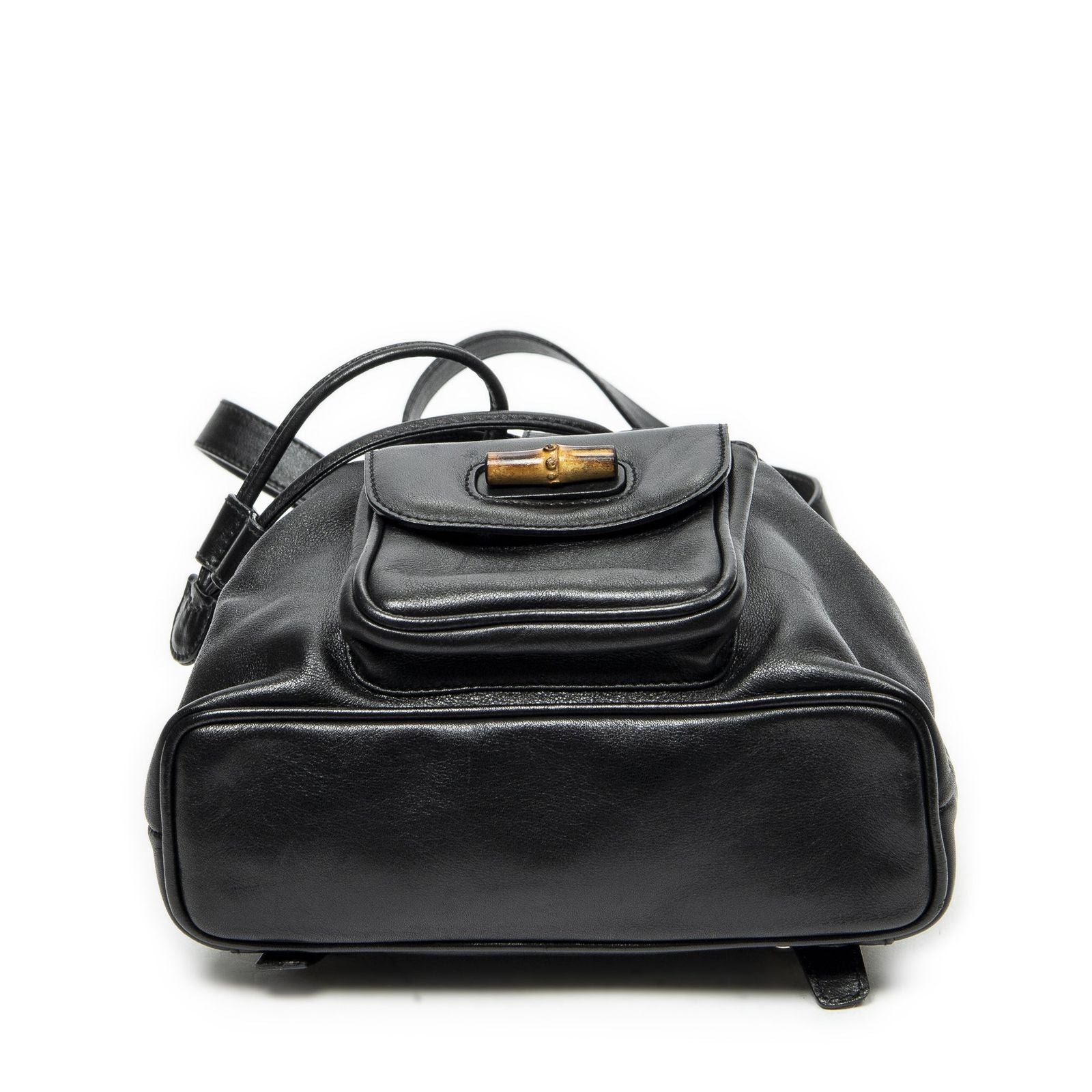 Gucci Mini Bamboo Backpack Black Calfskin Leather