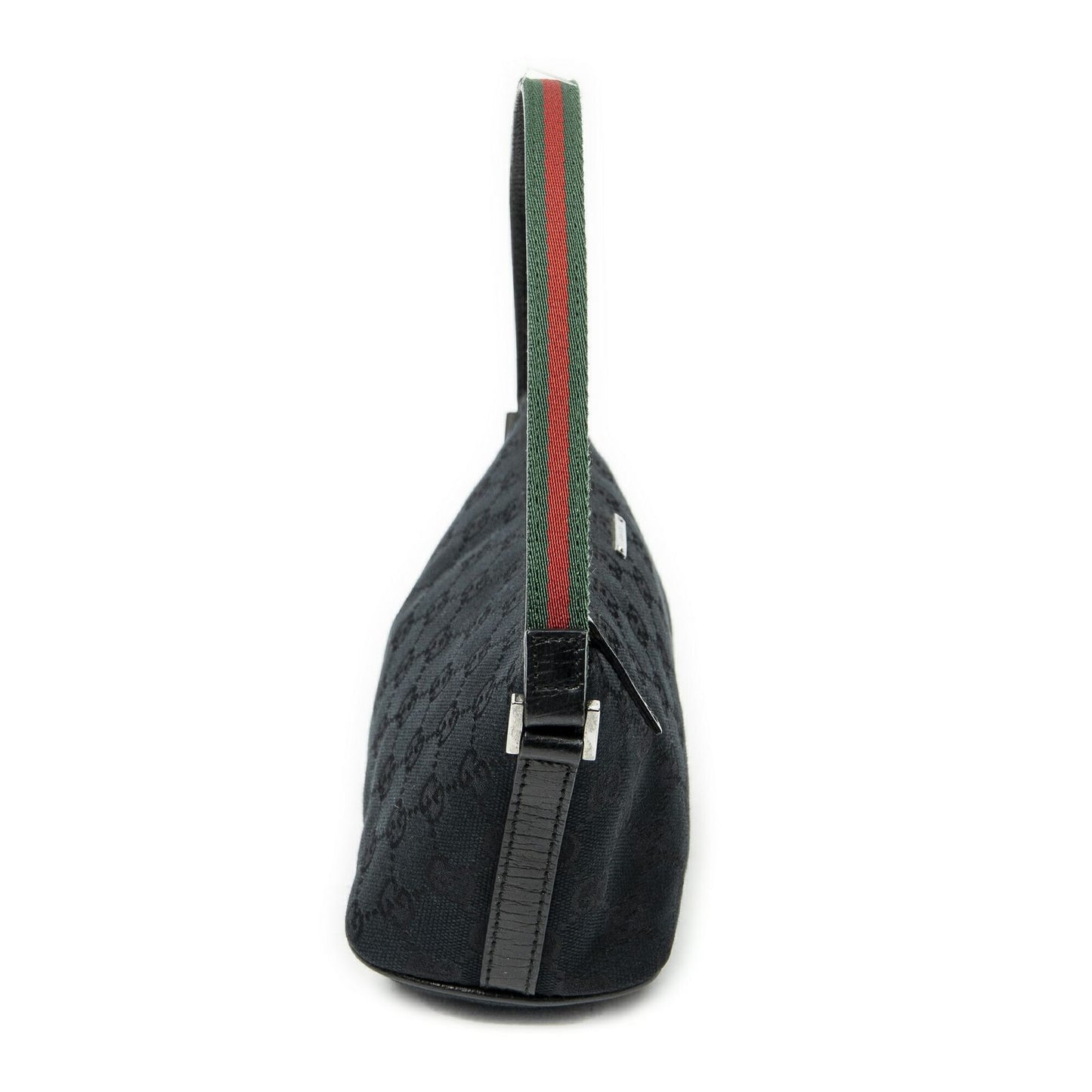 Gucci Web Boat Pochette Black GG Canvas