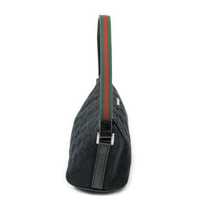Gucci Web Boat Pochette Black GG Canvas