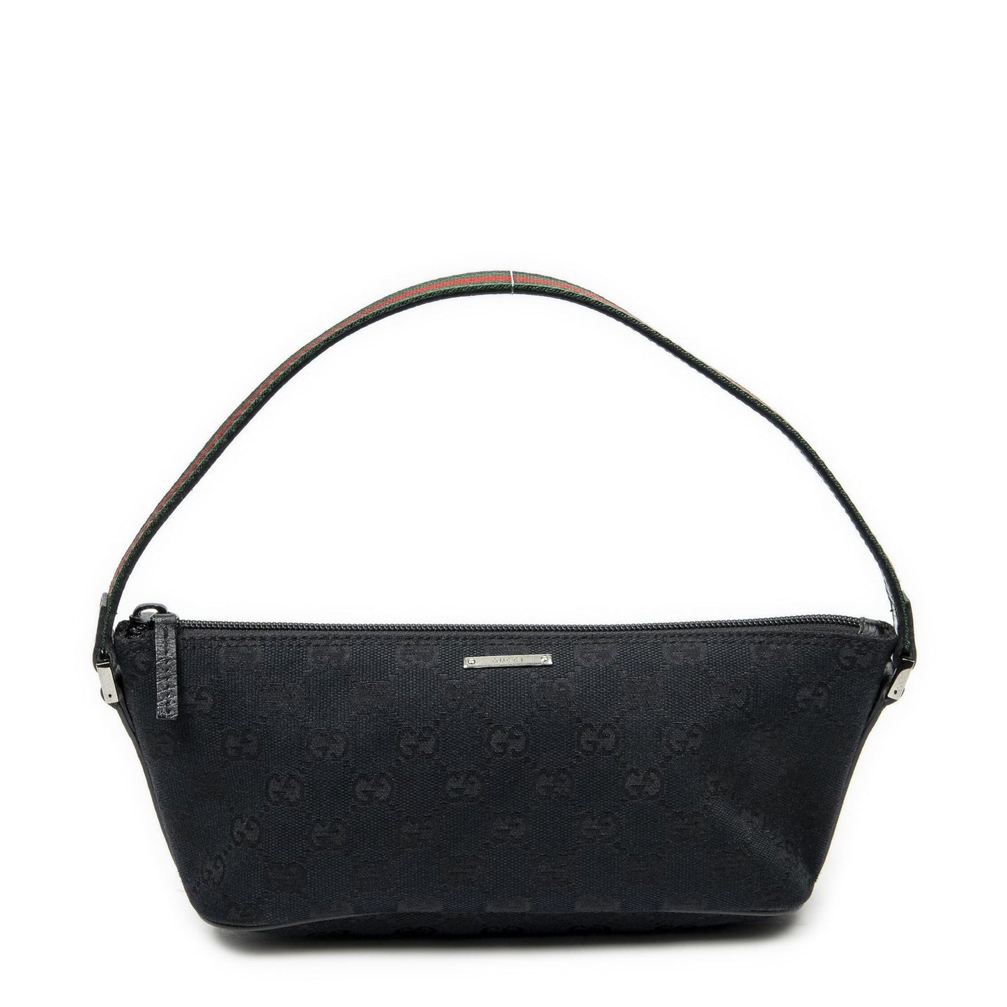 Gucci Web Boat Pochette Black GG Canvas