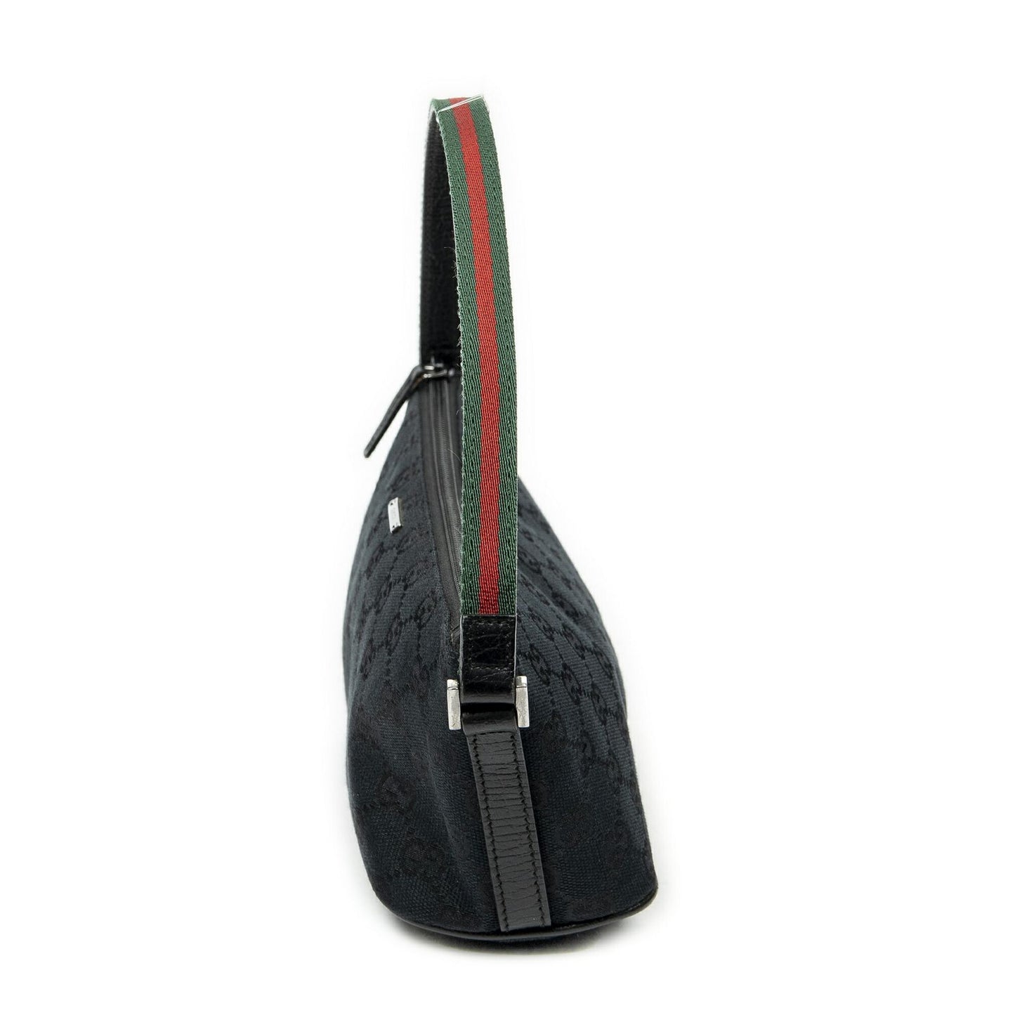 Gucci Web Boat Pochette Black GG Canvas