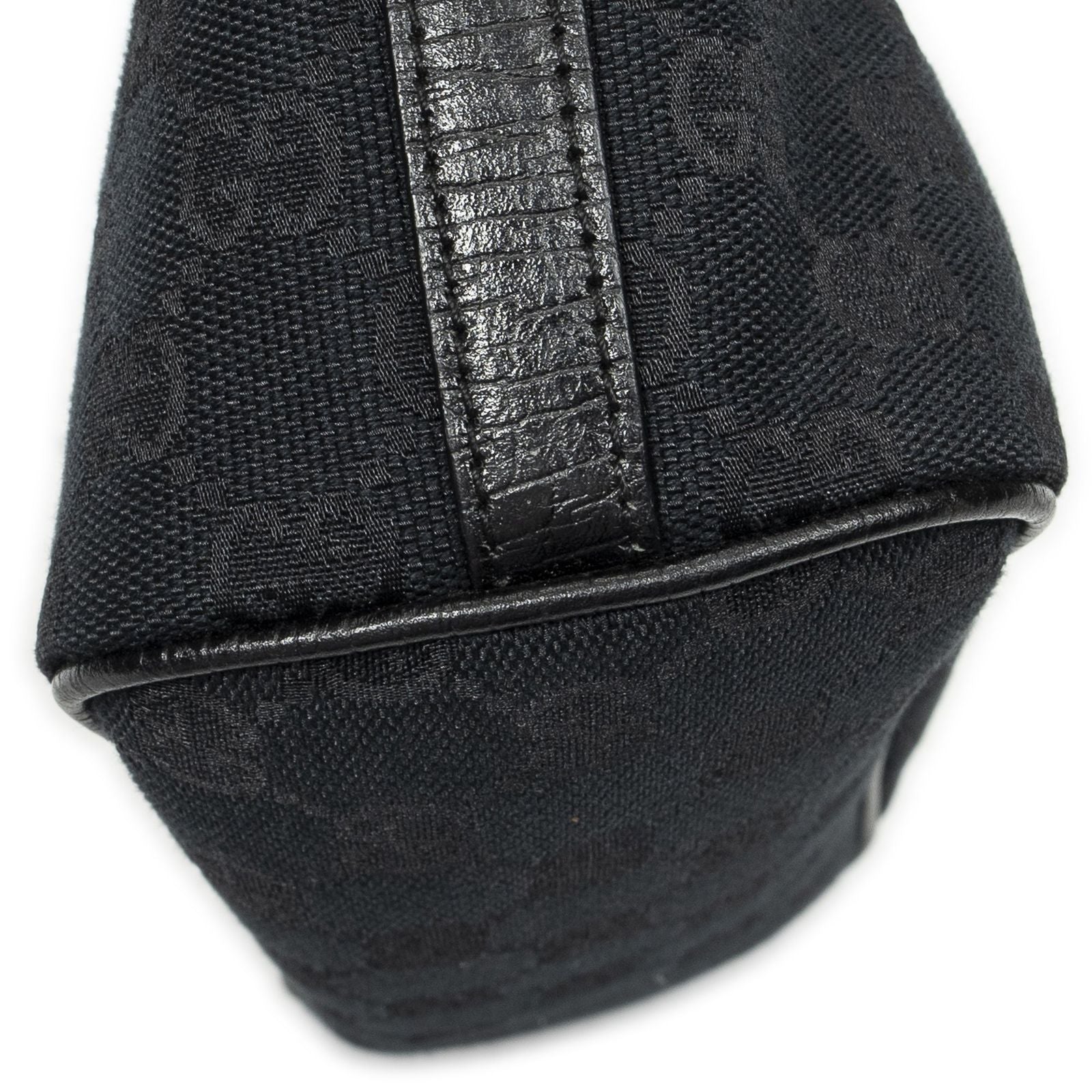 Gucci Web Boat Pochette Black GG Canvas