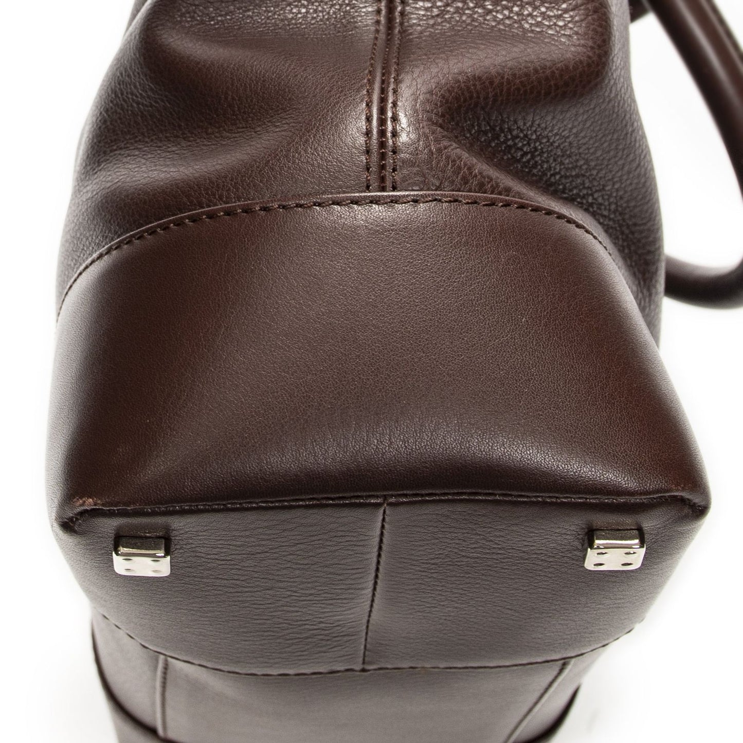 Loeweanagram Tote Dark Brown Calfskin Leather
