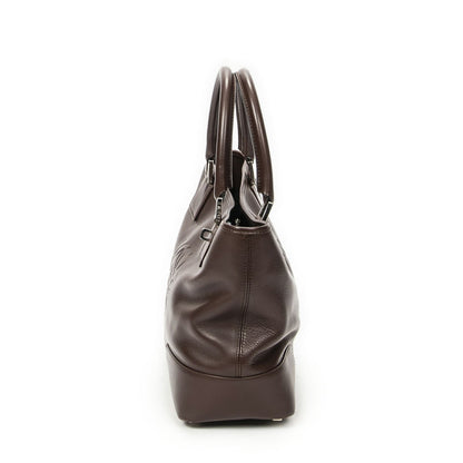 Loeweanagram Tote Dark Brown Calfskin Leather