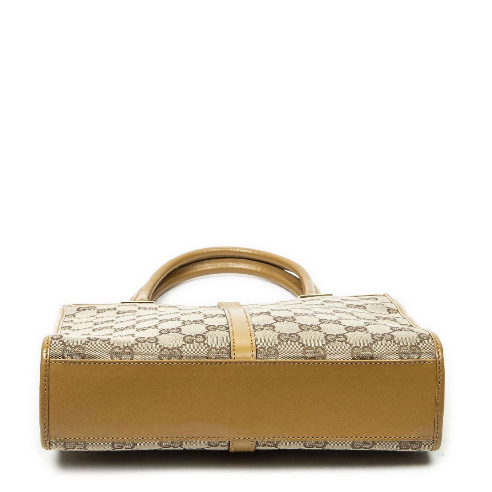 Gucci Square Bardot Tote Beige Yellow GG Canvas
