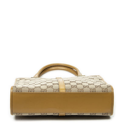 Gucci Square Bardot Tote Beige Yellow GG Canvas