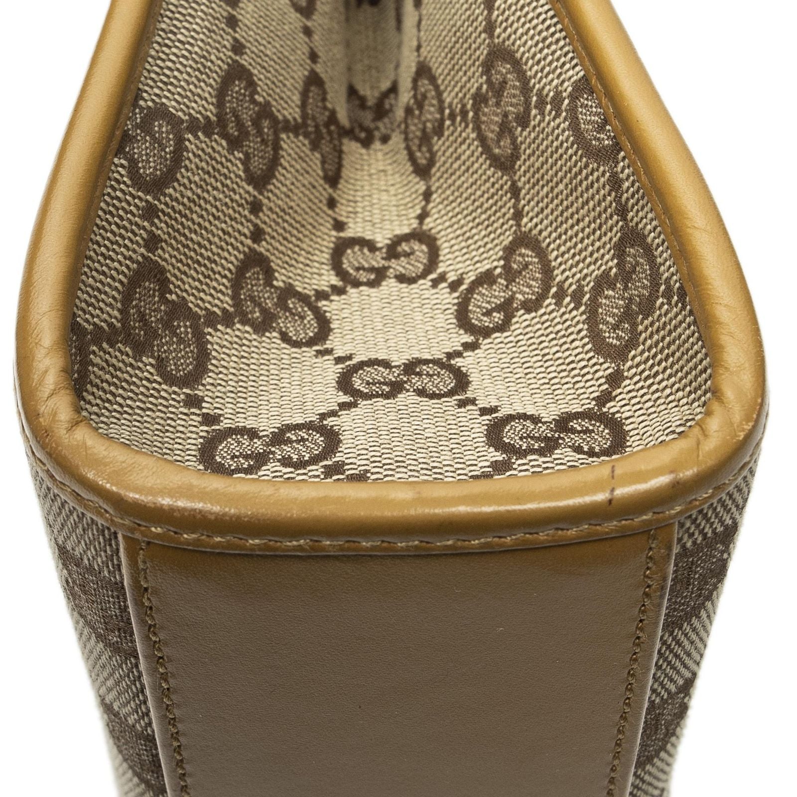 Gucci Square Bardot Tote Beige Yellow GG Canvas