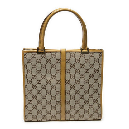 Gucci Square Bardot Tote Beige Yellow GG Canvas