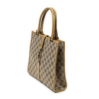 Gucci Square Bardot Tote Beige Yellow GG Canvas