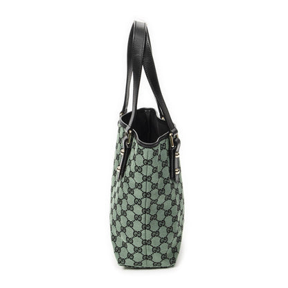 Gucci Small Tall Tote Green Black GG Canvas