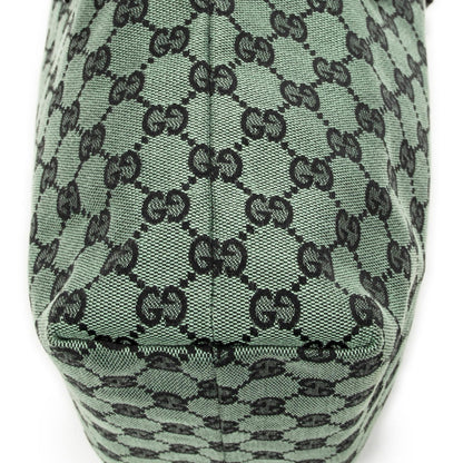Gucci Small Tall Tote Green Black GG Canvas