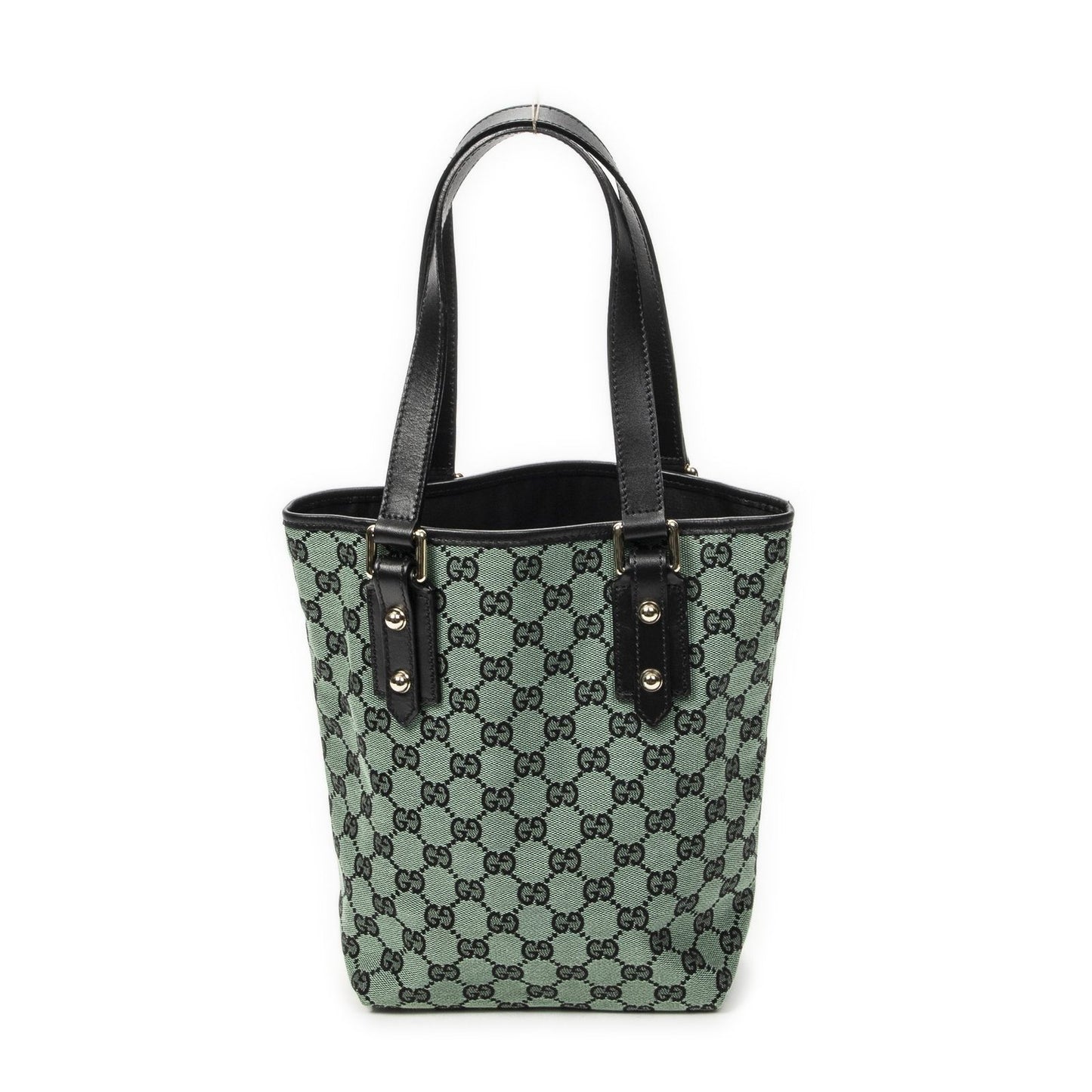 Gucci Small Tall Tote Green Black GG Canvas
