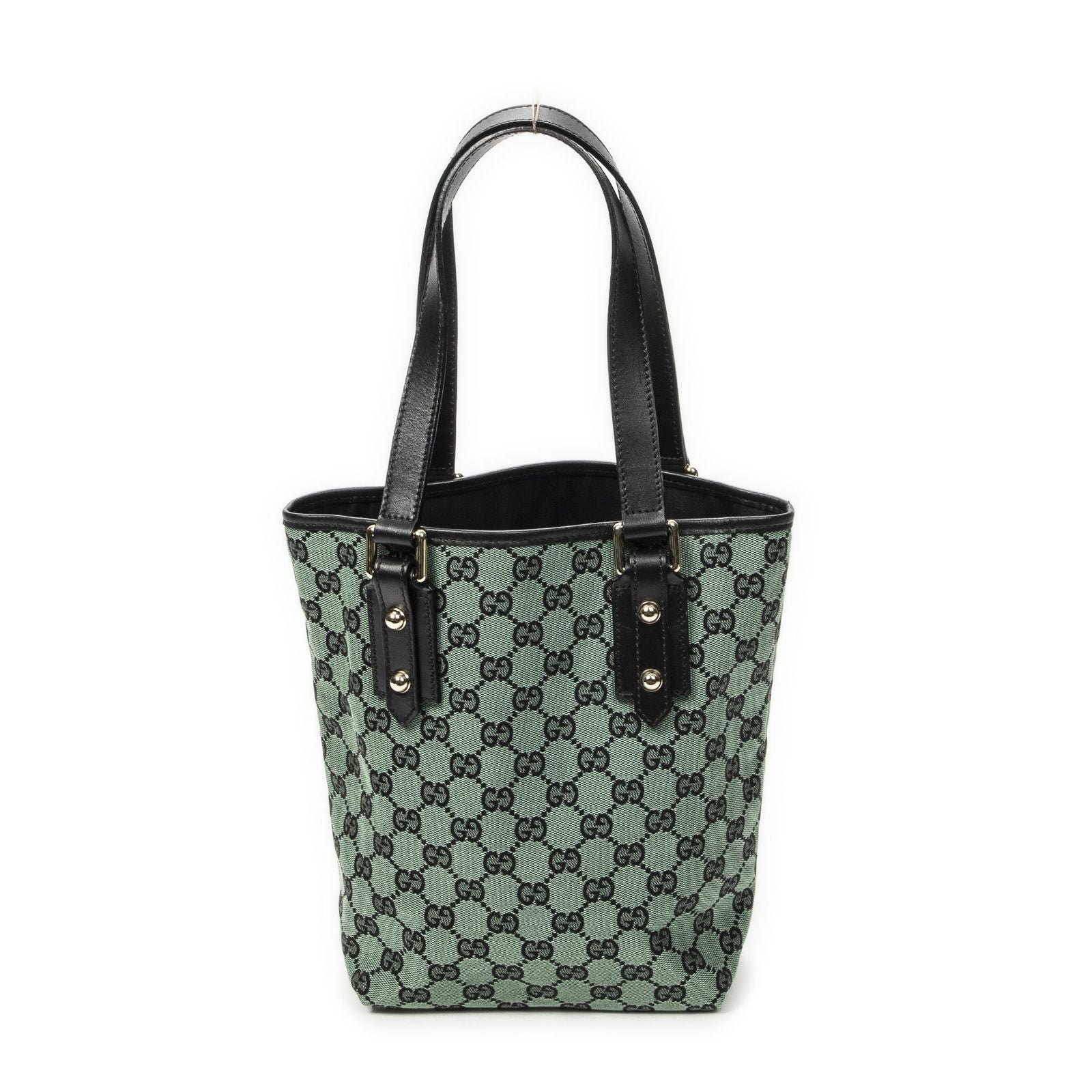 Gucci Small Tall Tote Green Black GG Canvas