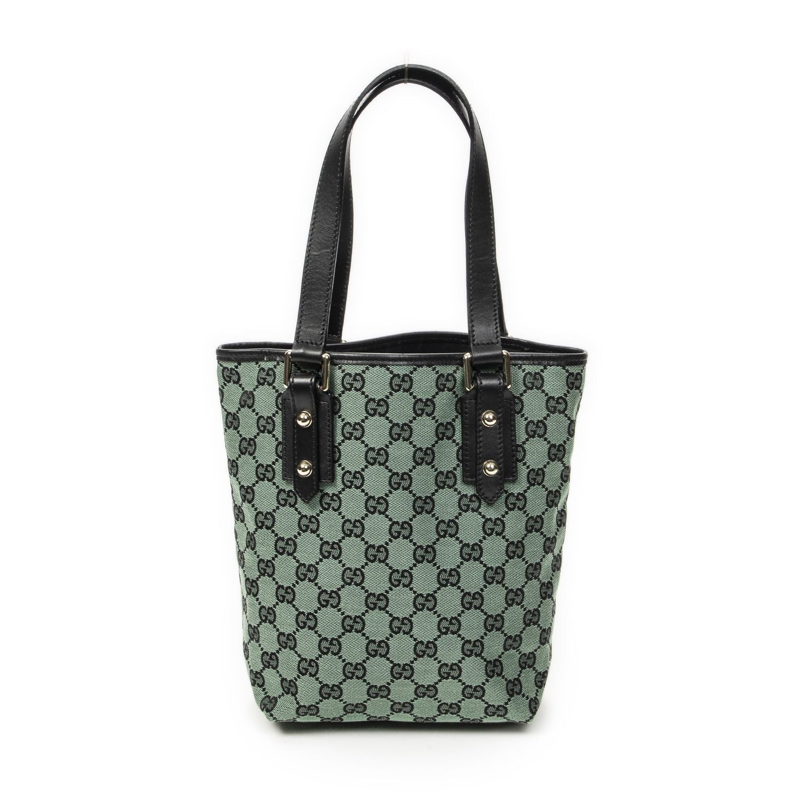 Gucci Small Tall Tote Green Black GG Canvas