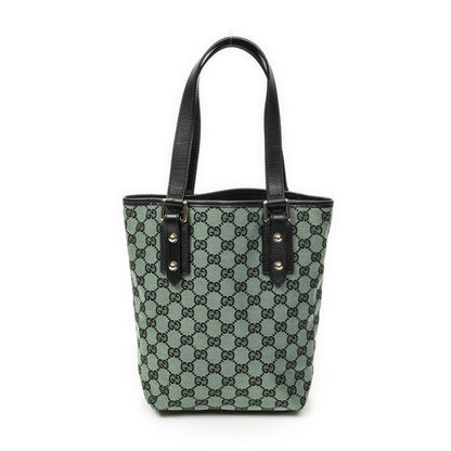 Gucci Small Tall Tote Green Black GG Canvas