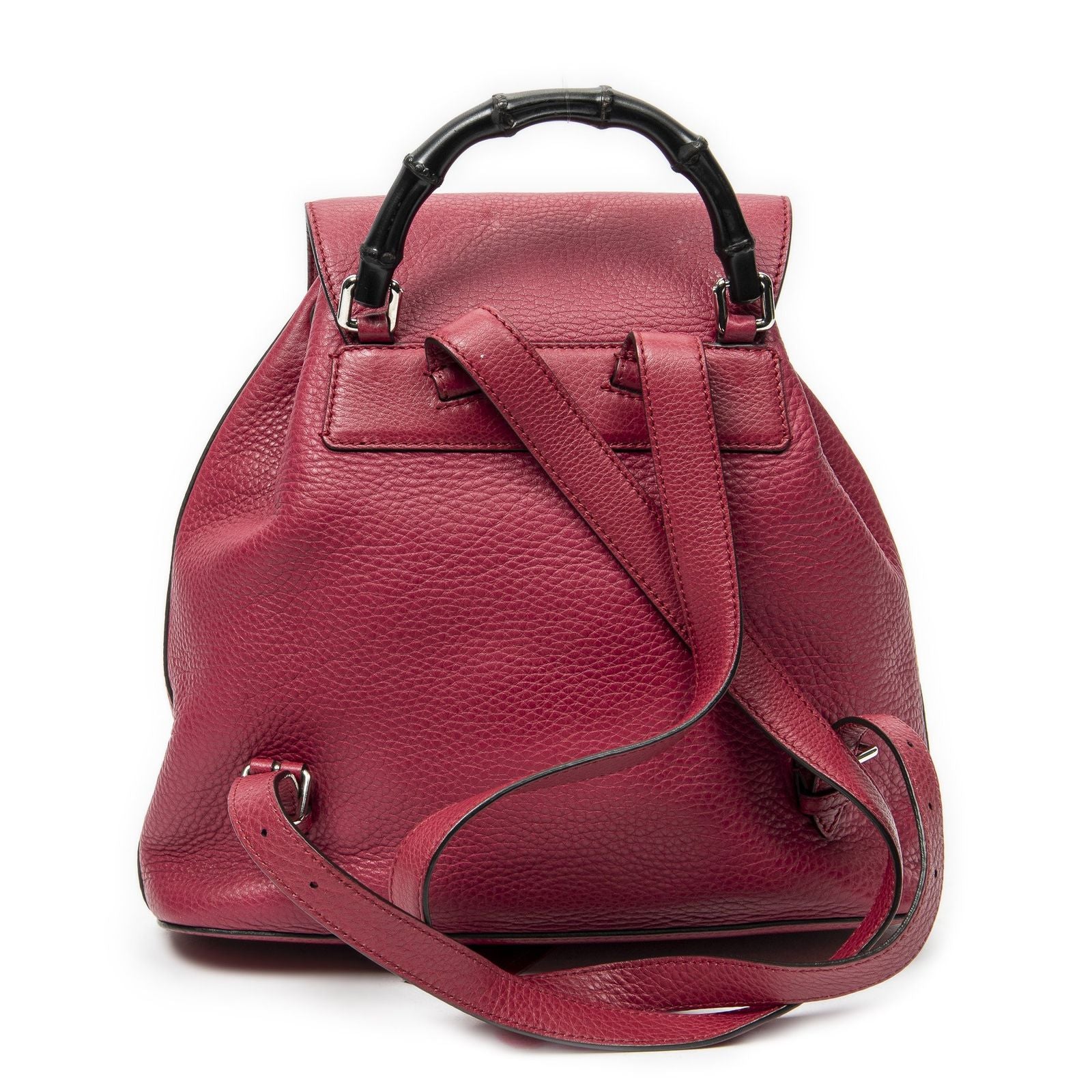 Gucci Bamboo Backpack Tassel Fuschia Calfskin Leather