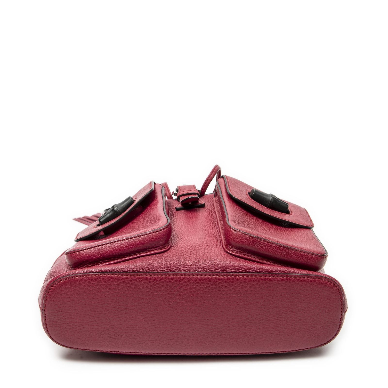 Gucci Bamboo Backpack Tassel Fuschia Calfskin Leather