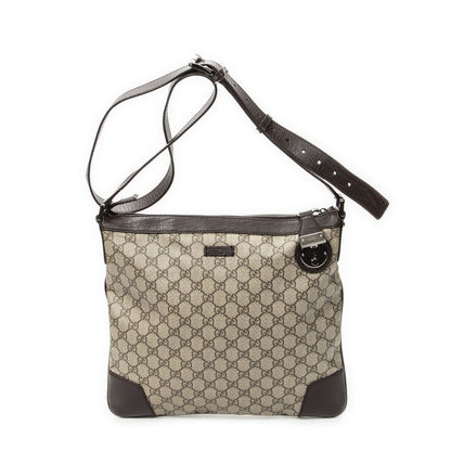 Gucci Zip Messenger Beige Brown Supreme Canvas