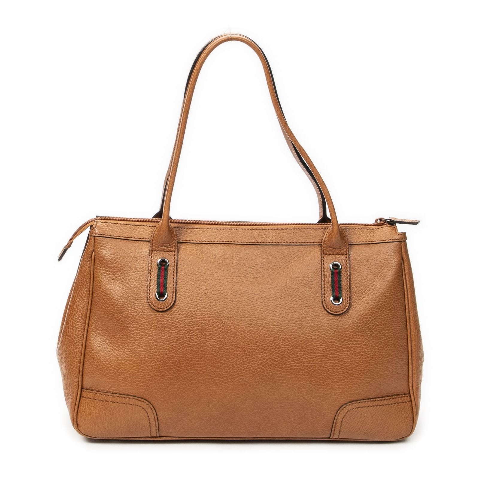 Gucci Principe Tote Tan Gray Calfskin Leather