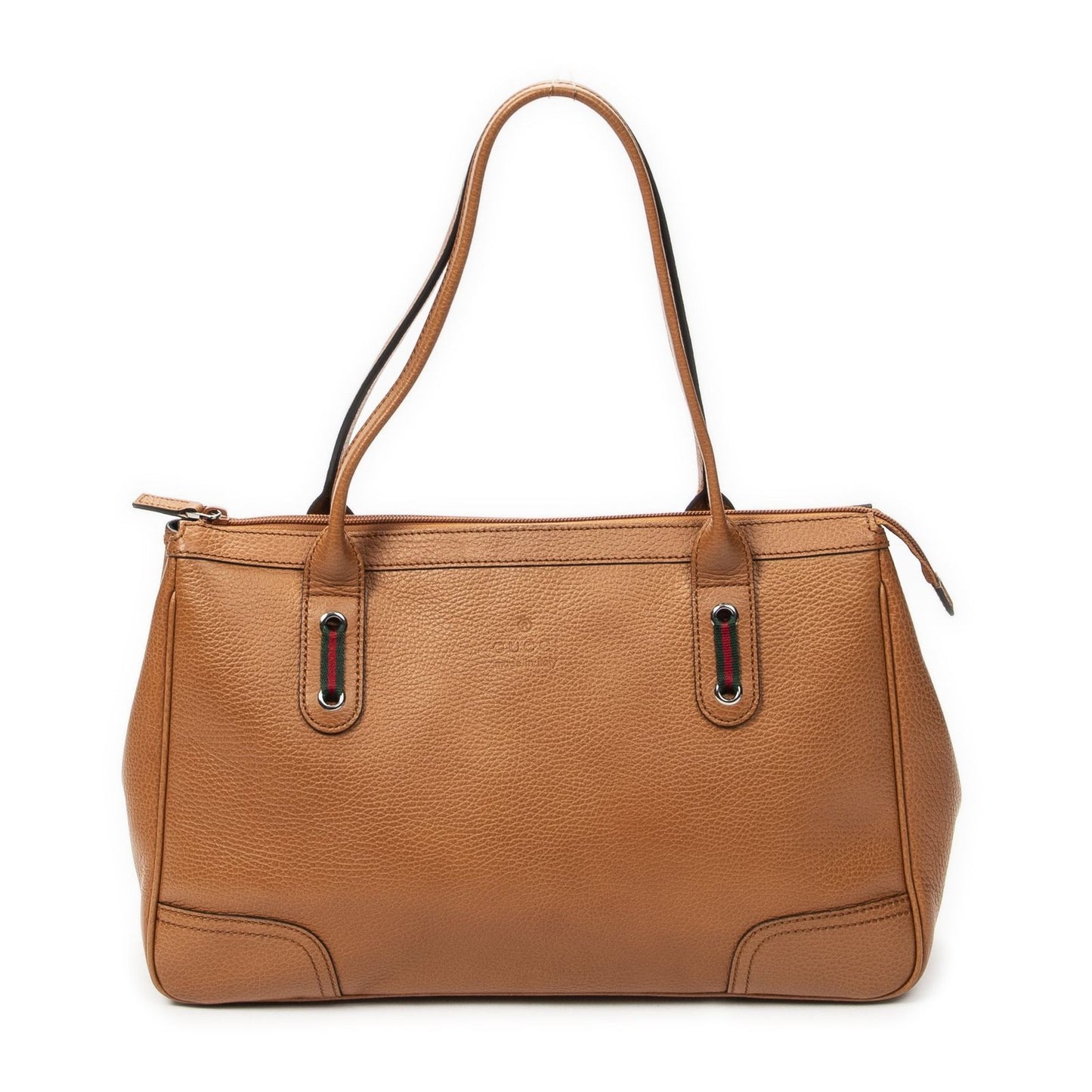 Gucci Principe Tote Tan Gray Calfskin Leather