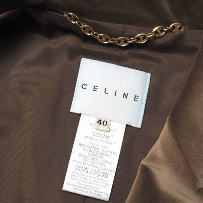 Celine Tailored Jacket 40 Velour Leather