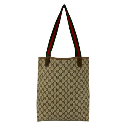 Gucci Vintage Sherry Line GG Logo Leather Tote Brown