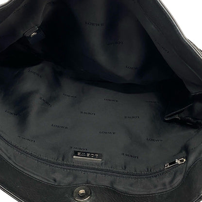 Loewe Fringe Suede Leather Shoulder Bag Tote Black