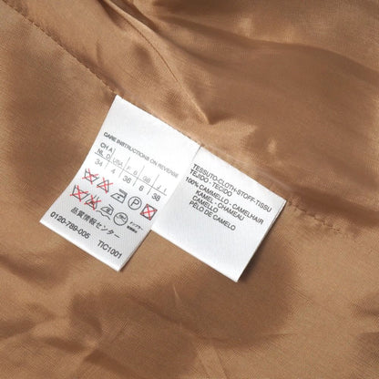 Max Mara Tailored Jacket 38 All Camel Blue Leather White Tag
