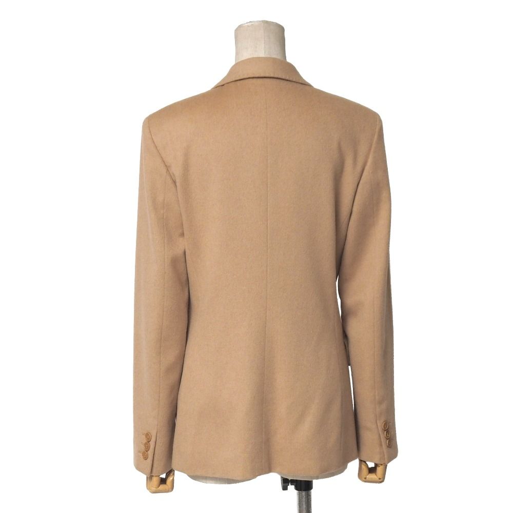 Max Mara Tailored Jacket 38 All Camel Blue Leather White Tag
