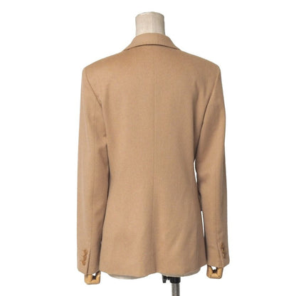 Max Mara Tailored Jacket 38 All Camel Blue Leather White Tag