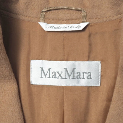 Max Mara Tailored Jacket 38 All Camel Blue Leather White Tag