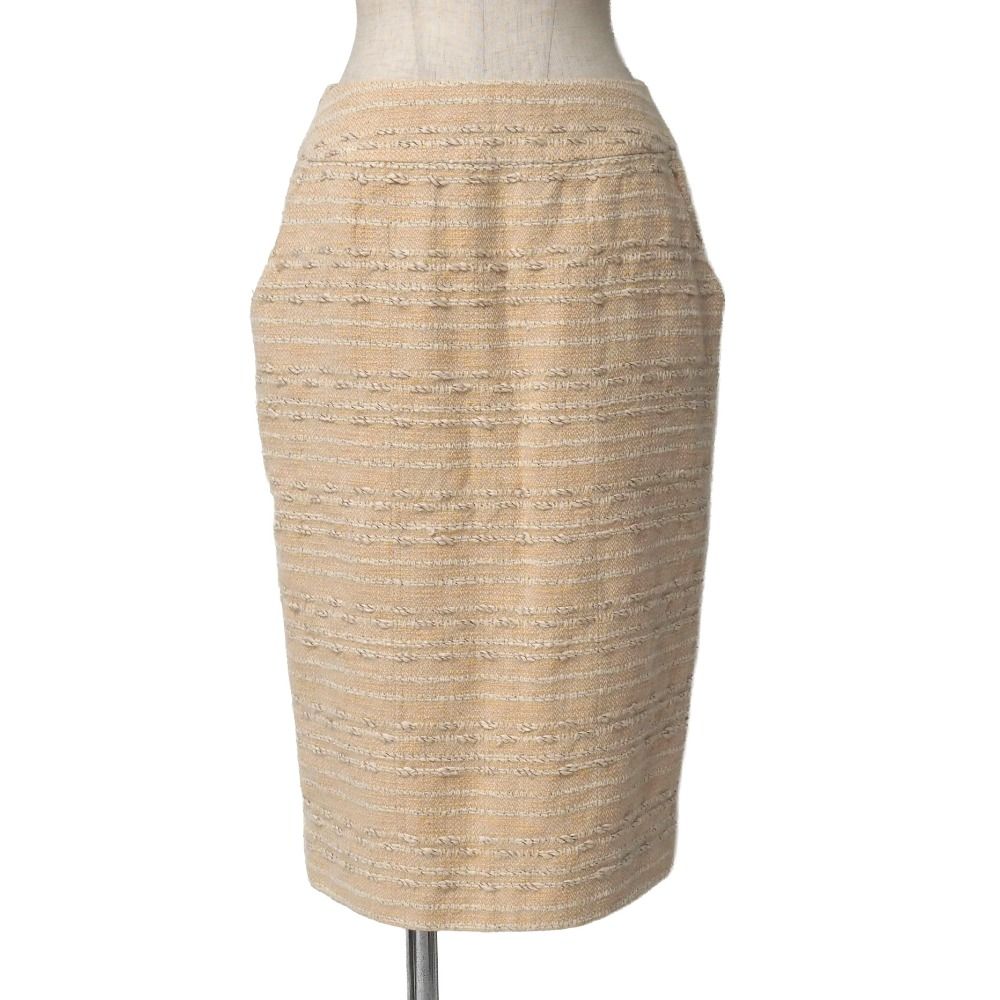 Chanel Vintage Skirt 38 Tweed Tight CC Logo Button