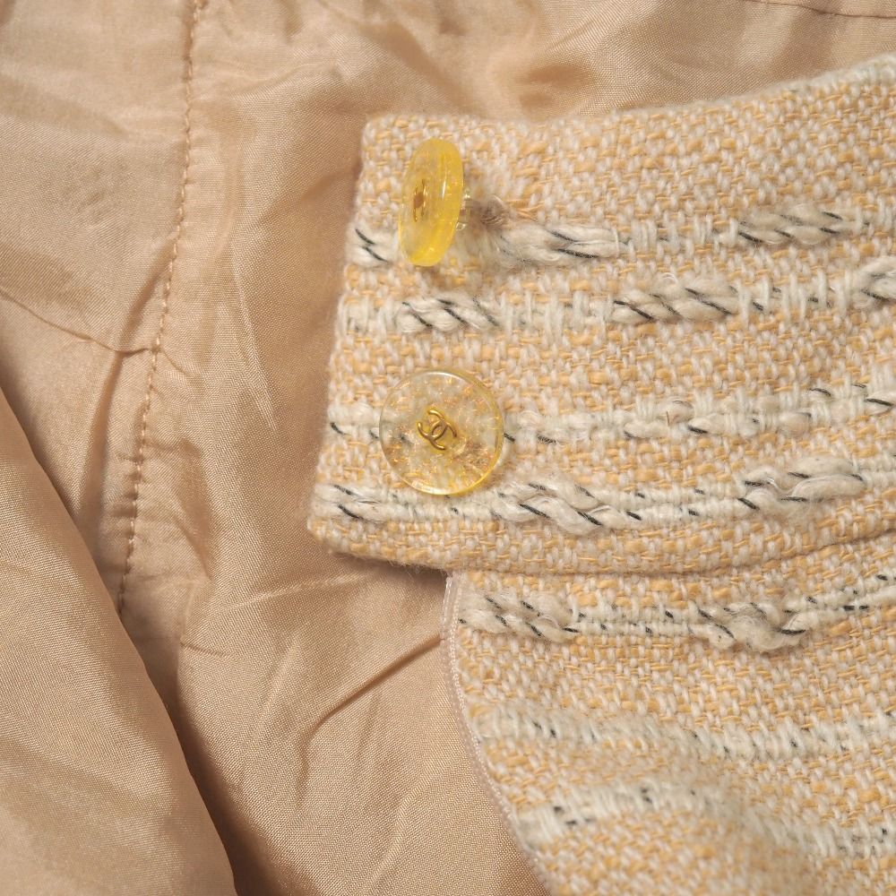 Chanel Vintage Skirt 38 Tweed Tight CC Logo Button