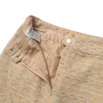 Chanel Vintage Skirt 38 Tweed Tight CC Logo Button