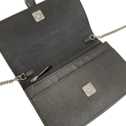 Fendi Wallet Carlito Black White Multi Chain Studs Leather Mink