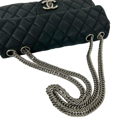 Chanel Card Quilted CC Logo Lambskin Chain Shoulder Bag Black