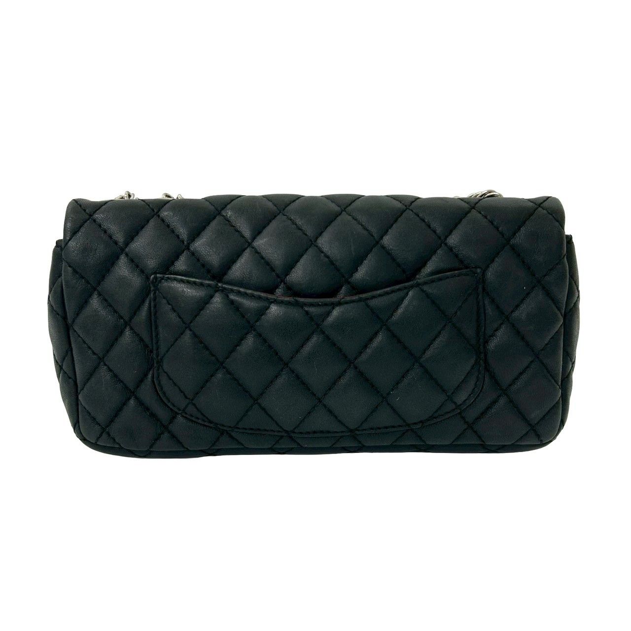 Chanel Card Quilted CC Logo Lambskin Chain Shoulder Bag Black