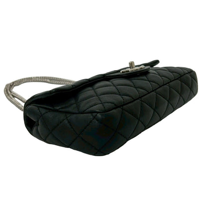 Chanel Card Quilted CC Logo Lambskin Chain Shoulder Bag Black