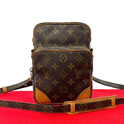 Louis Vuitton Vintage Amazon Monogram Leather Mini Shoulder Bag Pochette Brown