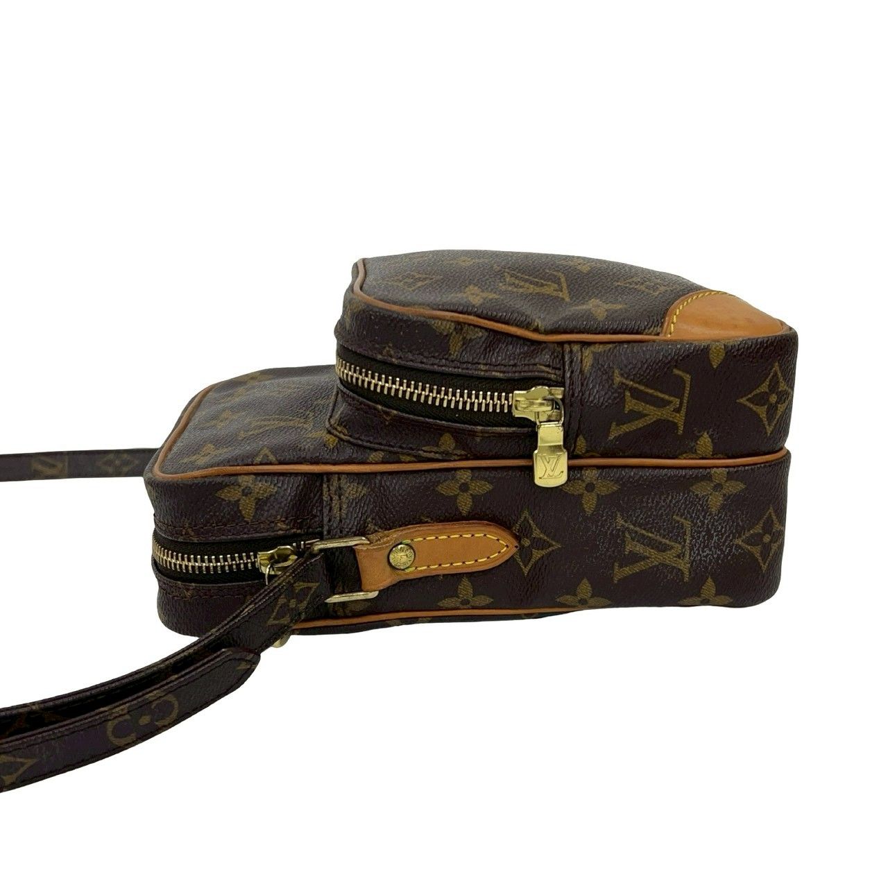 Louis Vuitton Vintage Amazon Monogram Leather Mini Shoulder Bag Pochette Brown