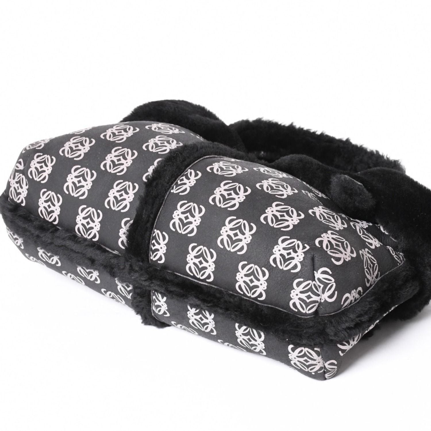 Loewe Handbag Anagram Black Shearling Leather Silver — view 5