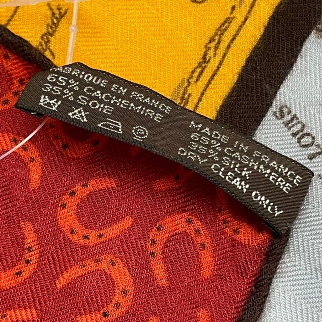 Hermes Scarf Cashmere Blend Carre 140 Horse Pattern Cheval Sur Mon Riding a Red