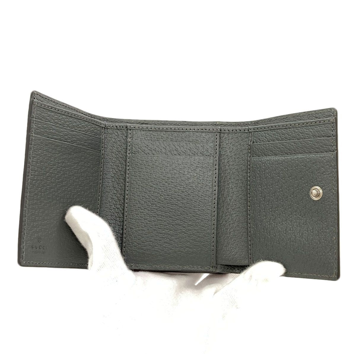 Gucci Double Trifold Wallet Bifold Leather