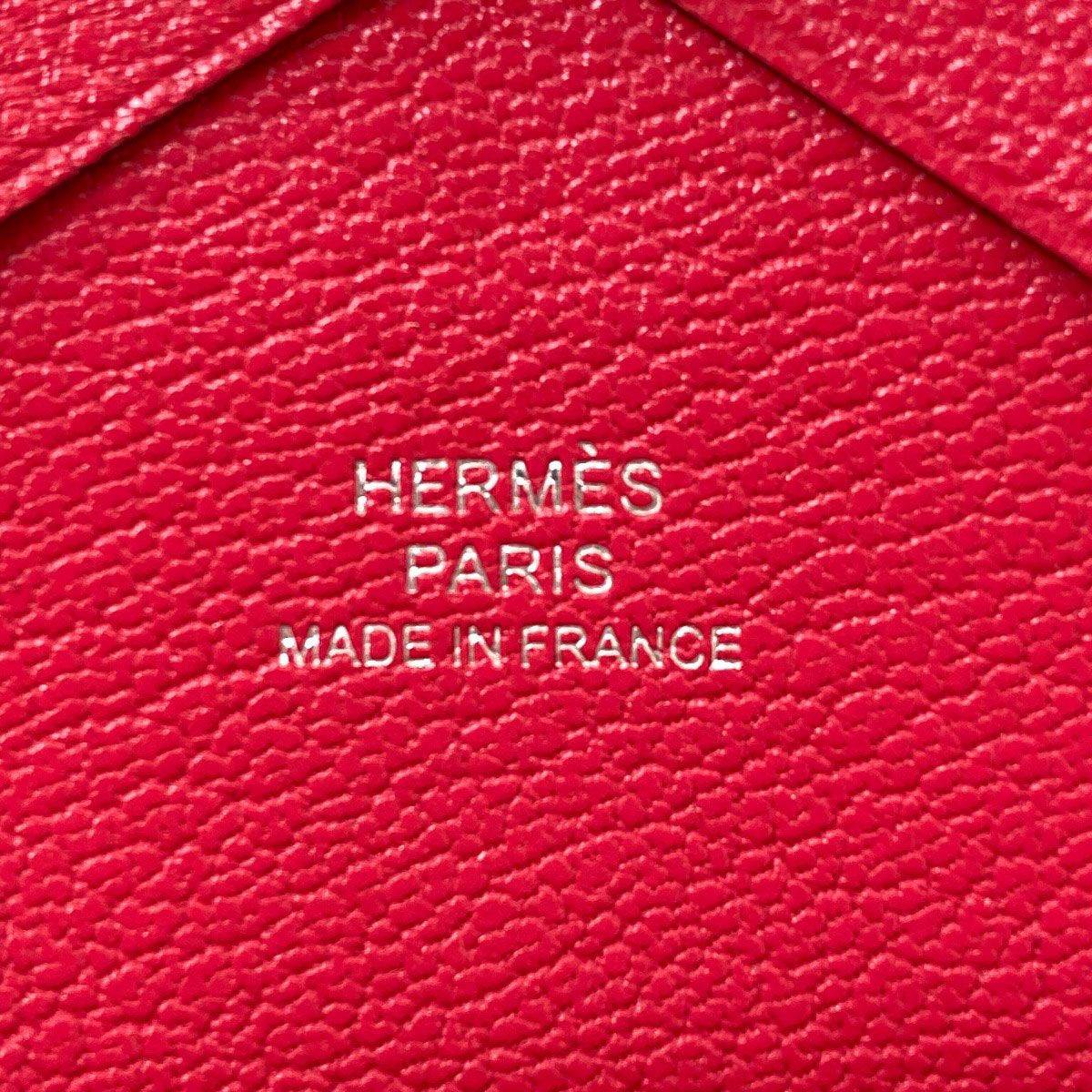 Hermes Calvi Duo Rose Silver Card Case Chevre Sham Kira