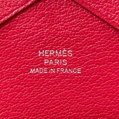 Hermes Calvi Duo Rose Silver Card Case Chevre Sham Kira