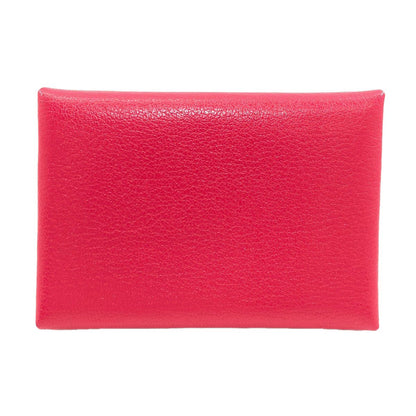 Hermes Calvi Duo Rose Silver Card Case Chevre Sham Kira