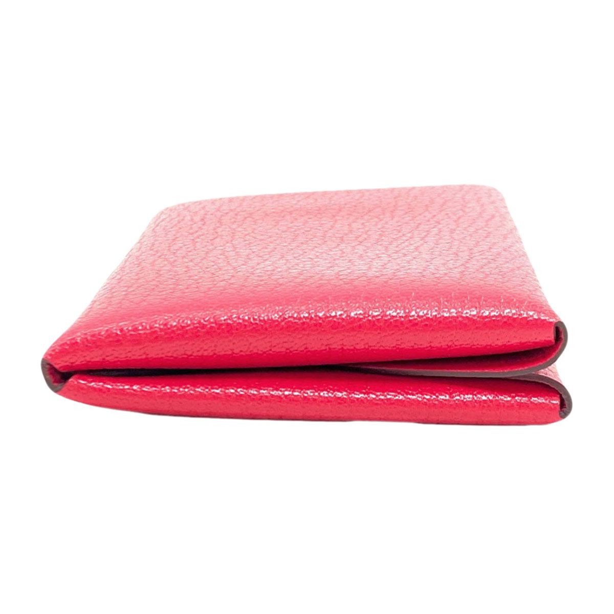 Hermes Calvi Duo Rose Silver Card Case Chevre