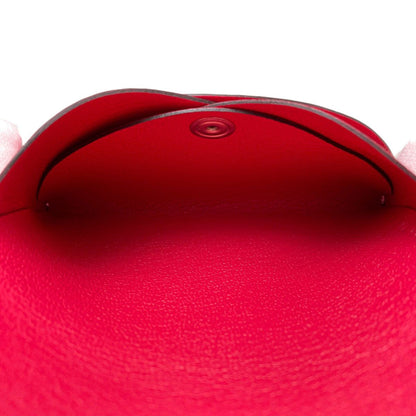 Hermes Calvi Duo Rose Silver Card Case Chevre